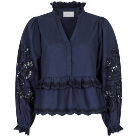 Kimmo Embroidery Blouse Navy